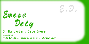 emese dely business card